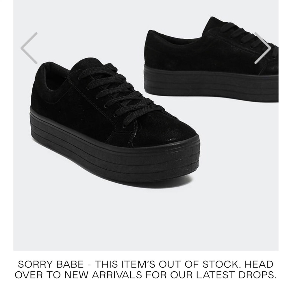 Black suede platform shoes